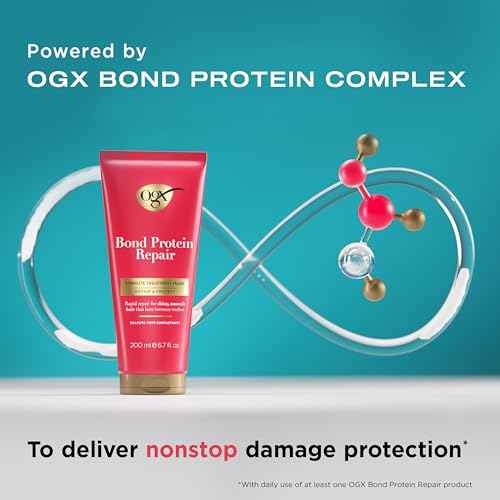 OGX Repair & Protect Bond Protein Repair 1-Minute Treatment Mask, Deep Conditioning Hair Mask Rapidly Repairs for Shiny, Smooth Hair That Lasts Between Washes, 6.7 fl. oz