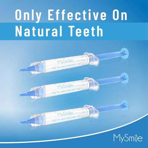 MySmile Teeth Whitening Kit with LED Light, 10 Min Non-Sensitive Fast Teeth Whitener with 3 Carbamide Peroxide Whitening Gel, Helps to Remove Stains from Coffee, Smoking, Wines, Soda, Food