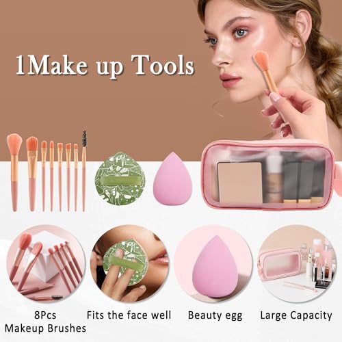 All in One Makeup Kit for Women Full Kit,Travel Makeup Kit for Teens,Make Up Gift Set with Everything,Foundation Eyeshadow Lipstick Eyebrow Blush Powder,Thanksgiving Make Up Gift Set for Women-E