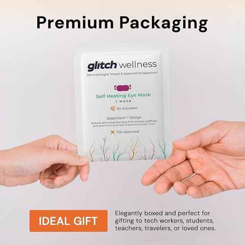 Glitch Self Heating Eye Mask - Steam Eye Mask for Dry Eyes, Soothing Relief, Stress Reduction - Disposable Warm Eye Compress Moist Heat