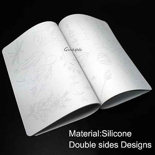 Tiny Tattoo Practice Skin Double-Sided Pre-Stenciled Fine Line Tattoo Practice Sheet Minimalist Tiny Tattoo Pad Meaningful Tiny Tattoos for Tattoo Beginner Training Supplies (1PC)