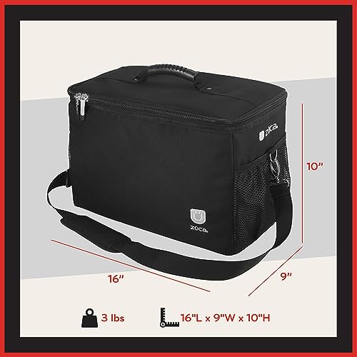 ZUCA MakeUp Artist Shoulder Bag w/Durable Utility Pouch Combo, MakeUp Organizer Bag -Lightweight,Versatile Multi-Compartment Design For Cosmetic Organization,Ideal For Travel & Makeup Sessions, Black