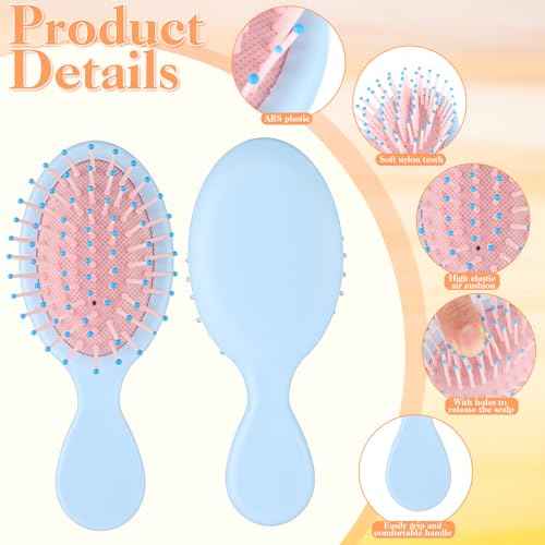 8 Pcs Mini Hair Brush for Girls,Colorful Small Hair Brush Pocket Travel Mini Hair Wet Brush Makeup Party Favors for Home,Bridesmaid,Birthday,Christmas