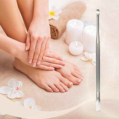 Professional Cuticle Pusher and Spoon Nail Cleaner | Dual Sided Stainless Steel Pusher and Nail Cleaner | For Nail And Cuticle Care | by Sterling Beauty Tools