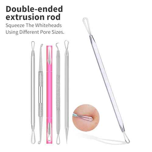 2025 Professional Pimple Popper Tool Kit - 22 PCS Blackhead Remover Tools for Acne and Zit Popping Comedone Extractor with Magnifying Glass