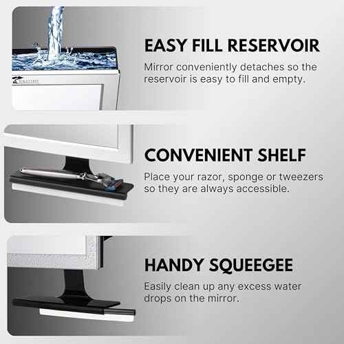 ToiletTree Products Fogless Shower Mirror with Squeegee - Anti-Fog Mirror - Adjustable Shaving Mirror with a Squeegee - Rust-Proof, Impact-Resistance Bathroom Shower Mirror
