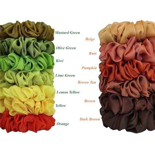 38 Colors Available, Big Scrunchies for Hair, Soft Cheer Chiffon large Ponytail Holder, Cute Birthday Gift for Women Girl Teen, Holiday Accessory (Red)