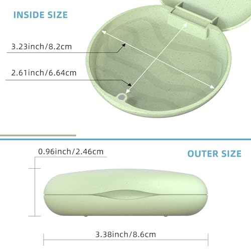 Retainer Case, Slim Aligner Case, Natural wheat straw material (Green)