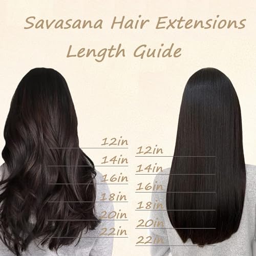 Savasana Clip in Hair Extensions Real Human Hair Straight 7 Pcs Balayage Clip in Hair Extensions Double Weft Thick Chocolate Brown to Caramel Blonde 18 Inch 120g