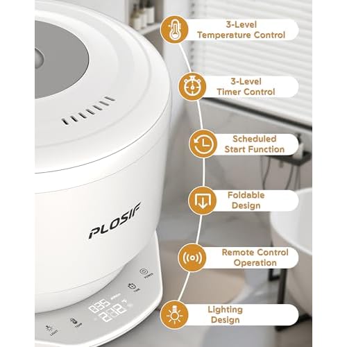 Foldable Towel Warmer for Bathroom, 21L Large Capacity Hot Towel Warmer - Fits 2 Oversized Towels, Blankets, Bathrobes, Spa-Like Towel Heater with 4 Timers, Auto Shut Off and Ambient Lighting