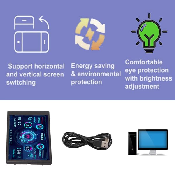 3.5in pc case screen, IPS USB Mini Screen, PC Temperature Display AIDA64 PC CPU Data Monitor Sensor Panel Monitor,PC Computer Temp