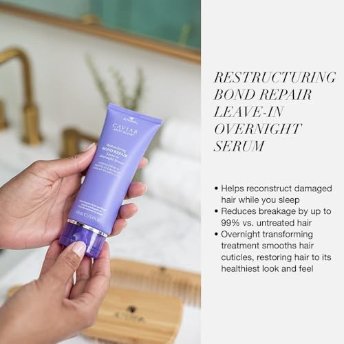 Alterna Caviar Anti-Aging Restructuring Leave-in Overnight Serum, 3.4 Fl Oz, Strengthens and Protects Damaged Hair