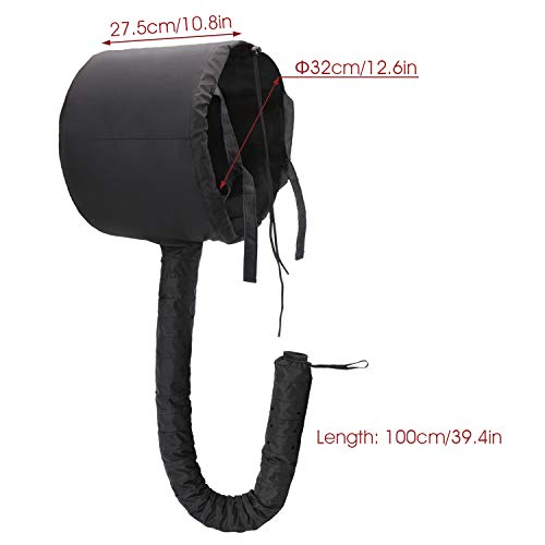 Bonnet Hooded Hair Dryer Attachment, Larger Adjustable Deep Conditioning Cap for Fast Hair Drying with Elastic Band for Fixing Free, Hair Curling Nursing Oil Treat-Ment SPA Steamer Cap