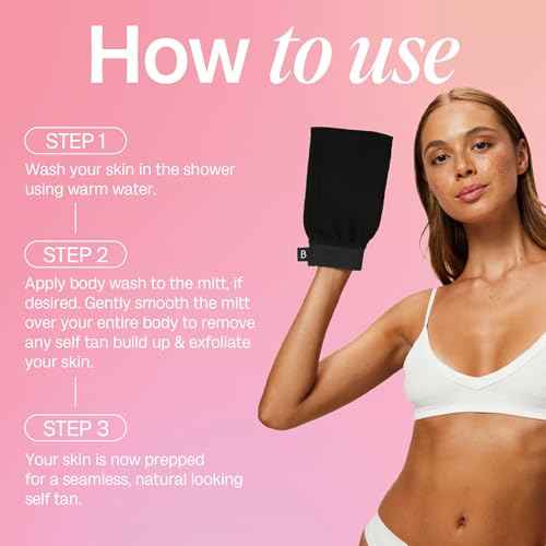 Bali Body Exfoliating Mitt | Effectively Remove Self Tan Build Up | Gently Exfoliates & Preps Skin for a Seamless, Natural Self Tan Application | Reusable and Easy to Clean Exfoliating Glove