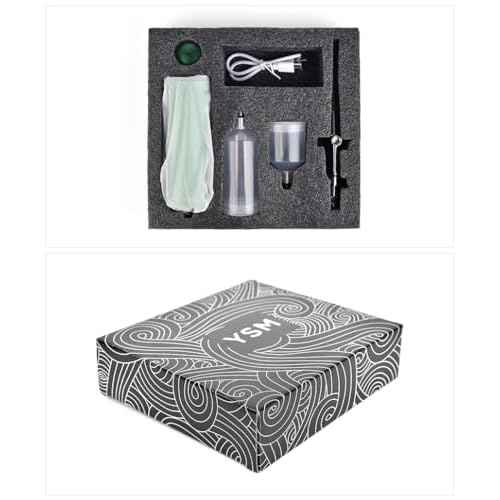 Airbrush Kit with Compressor Rechargeable Cordless 0.3mm Nozzle Airbrush Portable Adjustable Handheld Airbrush Set for Nail Art, Makeup, Painting, Cake Decorating, Pink