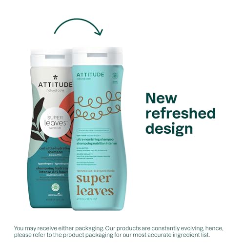 ATTITUDE Ultra-Nourishing Shampoo for Curly Hair 4a – 4c with Shea Butter, Vegan, Naturally Derived Ingredients, Deeply Nourishes, 16 Fl Oz (Pack of 6)
