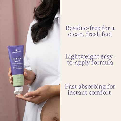 Lansinoh Anti-Itch Serum for Pregnant Moms, Itchy Skin Care, Cream for Pregnancy, Prenatal & Postnatal Skin Care, Safe for First Trimester, Pregnancy Essentials, 4.4 Ounces