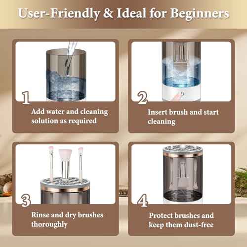 Electric Makeup Brush Cleaner - Efficient Electric Makeup Brush Cleaner Machine for Thorough Brush Cleaning, Ideal for Makeup Artists & Enthusiasts