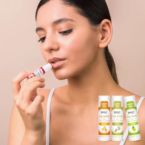 DMSKY 240 Pack Lip Balm, Natural Lip Balm Bulk with Vitamin E and Coconut Oil, Christmas Stocking Stuffers, Christmas Gifts for Women Girls-12 Flavors