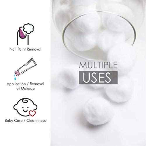 Twisha Soft Premium Cotton Balls (100 Count), 100% Pure Cotton, Large Cotton Balls for Face and Nail Polish Remover