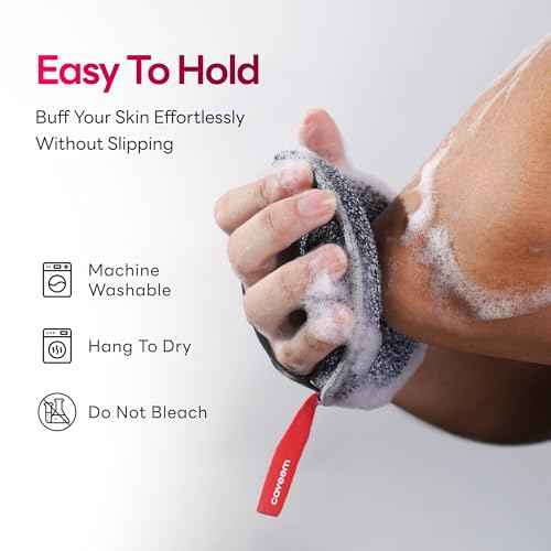 Exfoliating Body Scrubber, Extra Rough Shower Exfoliator Sponge, Body Exfoliating Sponges for Remove Dead Skin, Bath and Body Exfoliate Buffer, Round Sponge for Women (2 Pack)