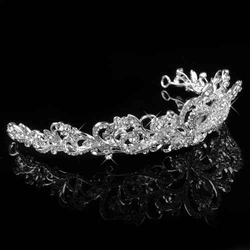 Princess Peach Crown, Fairy Godmother Rapunzel Costume Tiara for Women - Vofler Silver Coronas para 15 A?os Hair Accessories for Princess Bride Diaries Party Quinceanera Prom Wedding Birthday Girls