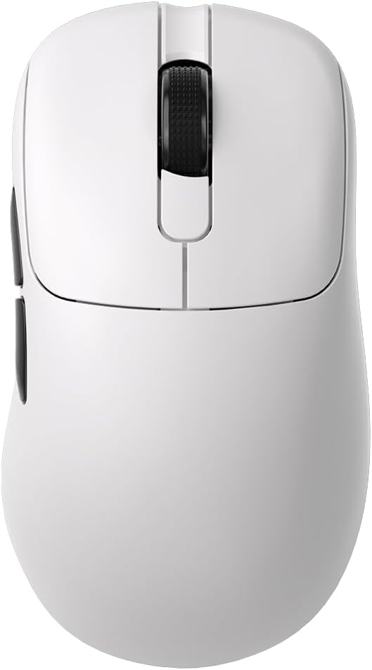 AJ179 V2 Triple Mode (2.4G/Wired/Bluetooth 5.2) Gaming Mouse, 12000 DPI, 56g Ultra-Light, Programmable 6 Buttons, 1000Hz Polling Rate, Ergonomic Right-Hand Design for Computer Laptop PC, White