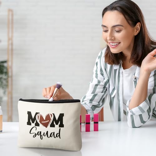 Kacctyen 9 Pcs Football Mom Gifts Cosmetic Bags Football Accessories for Women Ball Player Team Mom Appreciation Gift Makeup Bag Travel Zipper Pouch for Ball Sports Lover Birthday Christmas Gift