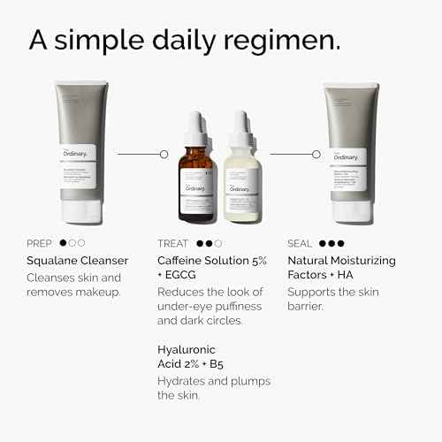 The Ordinary Caffeine Solution 5% + EGCG, Depuffing Eye Serum for Dark Circles and Tired Eyes