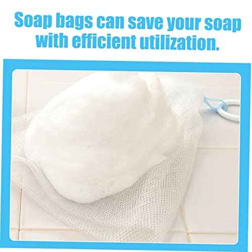 minkissy 4pcs Facial Foaming Nets for Soap Exfoliating Bubble Maker Pouches for Gentle Face Wash Skincare Routine Sponge Flower Design