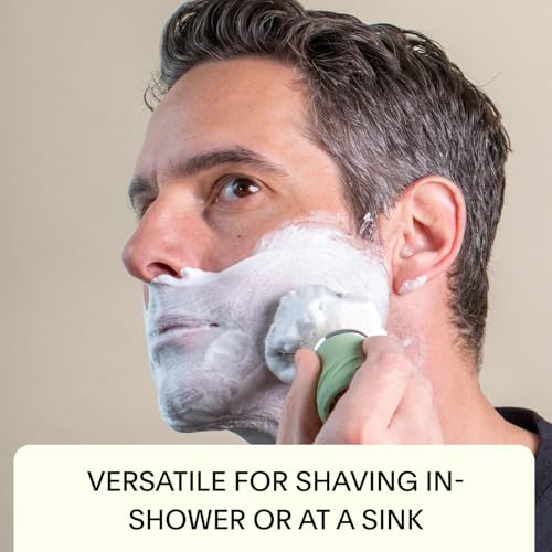 Leaf Shave | Leaf Bowl and Brush Set, Stainless Steel and Silicone Grooming Bowl with Lather Brush, Compatible with Shave Soap Bars and Refills - Black