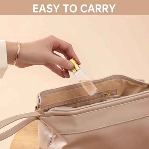 inice 100 Pack,10ml Roller Bottles for Essential Oils Applicator Clear Glass Bottles Stainless Steel Roll On Ball for Daily Care