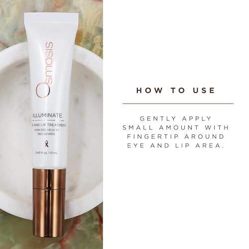 Osmosis ILLUMINATE Hydrating and Firming Eye & Lip Treatment with Niacinamide and Peptides for Aging, Dry, and Tired Skin, 0.43 fl oz
