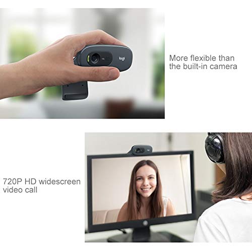720P Webcam, C270 Web Camera with Built-in HD Microphone 1280 x 720p USB Web Cam, Widescreen Video Calling and Recording