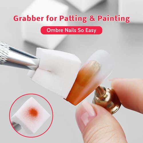 Sponge Pat Paint Nail Gel & Tools Kit, 9 Colors Ombre Nails Gradient Gel Nail Blush Blooming Aura Nails Drawing Stripper Floral Painting Nail Art, No Wipe, UV/LED Curing (9 Colors Set F)