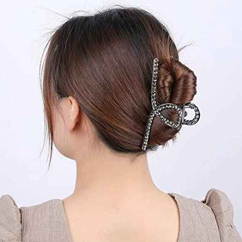 Large Rhinestone Embellished Hair Clips for Thick Hair - 5.2" Long Jumbo Bling Fancy Jaw Clips for Women and Girls