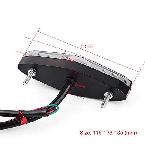 12V Universal 15 LED Motorcycle Rear Tail Light Brake Stop Running Tail Light ATV Dirt Bike (B)