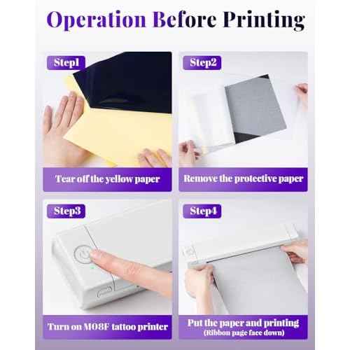 Phomemo M08F Tattoo Stencil Printer, Wireless Tattoo Printer Machine, Thermal Printer Tattoo, Compatible with Smartphone, Pad and PC, with 10pcs Transfer Paper (White)