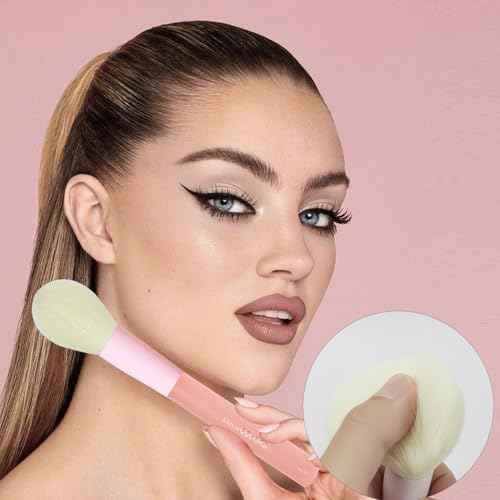 18-Pcs Makeup Brush Set for Beginners - Travel-Friendly with Soft Arthritis-Friendly Handles & Non-Shedding Bristles | Includes Storage Bag, Eyeshadow Brushes & Sponges (Multi-Color)