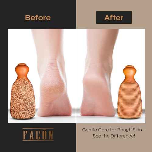 Fac?n Pumice Stone for Feet Callus Remover - Terra-Cotta Foot Scrubber with 2 Sides, 100% Pure Natural Foot Pumice Stone, Pedicure Pumice Stone Scrubber, Foot Exfoliator, Removes Calluses & Dead Skin