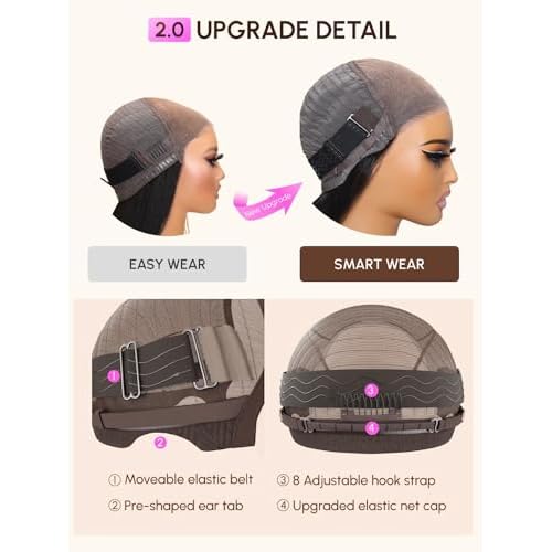 Julia Hair 8 Inch Ombre Brown Short Curly Bob Bye Bye Knots Glueless Wigs Human Hair Pre Cut 7x5 HD Lace Closure Wig Pre Cut Lace Closure Pre-Everything Pre-Plucked Pre Bleached Balayage Brown Wig