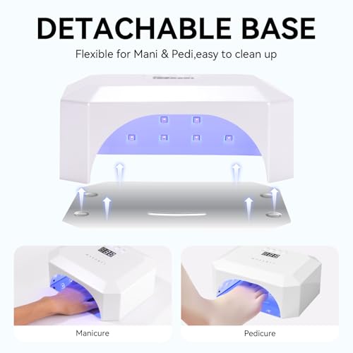 Makartt UV LED Nail Lamp: UV Light for Gel Nails Rechargeable Aurora 36W Gel Lamp with 4 Timers & Auto Sensor Professional Fast Curing Cordless Nail Light for Home Salon Manicure
