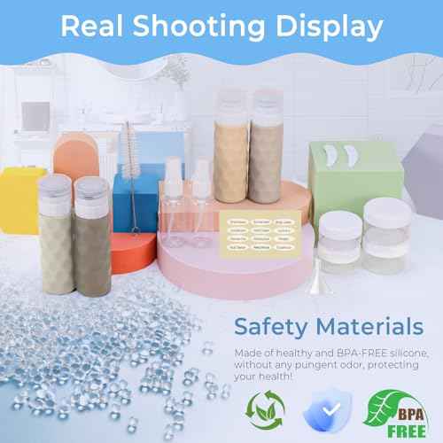 16pack Travel Bottles for Toiletries, TSA Approved Travel Size Containers Set, Leak Proof Refillable Liquid & Creams Toiletries Accessories Kit W/Toiletry Bag (Cream)