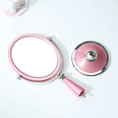 XPXKJ 6-Inch Mirrors Tabletop Vanity Makeup Mirror Two-Sided Swivel with Diamond Desk Mirror One Side 3X Magnification