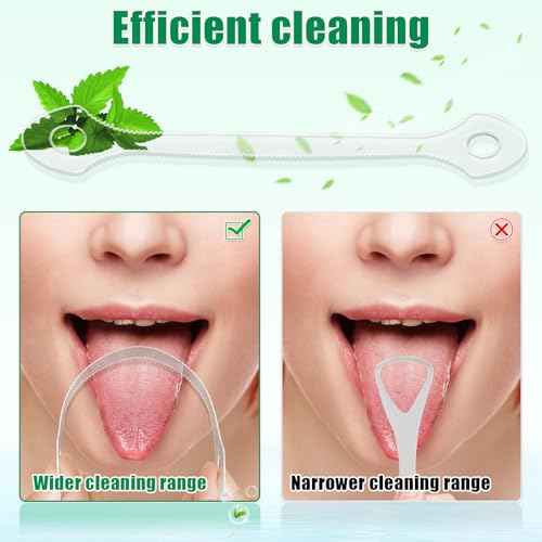 25 Count Disposable Tongue Scraper, Plastic Tongue Cleaner for Adults and Kids, Tongue Scrubber for Oral Care, Promote Fresh Breath