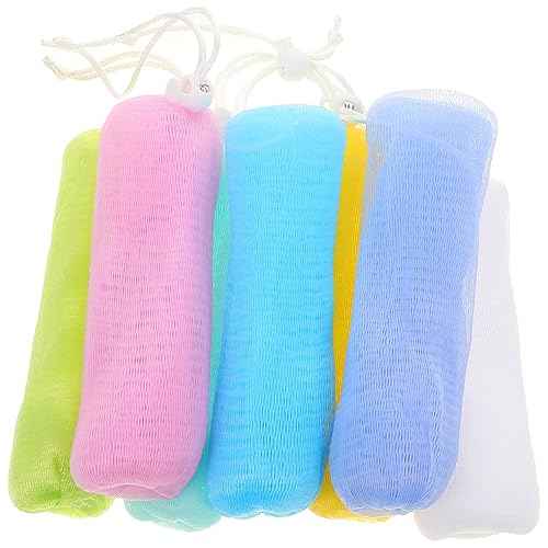 7pcs Foaming Soap Bath Sponge Face Sponges for Cleansing Foam Face Wash Soap on a Rope Soap Pouch Soap Savers for Bar Soap Scrubbing Soap Storage Bags Soap Tool