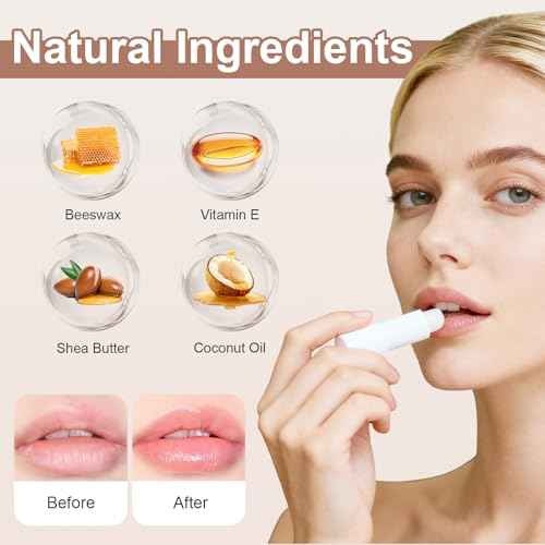 Lip Balm Bulk Unlabeled 50 Pack, Natural Lip Balms Set Gifts For Women, Custom Party Favors Appreciation Christmas Gift For Coworkers, Ideal For Weddings, Birthday, Baby Showers- 5 Flavors