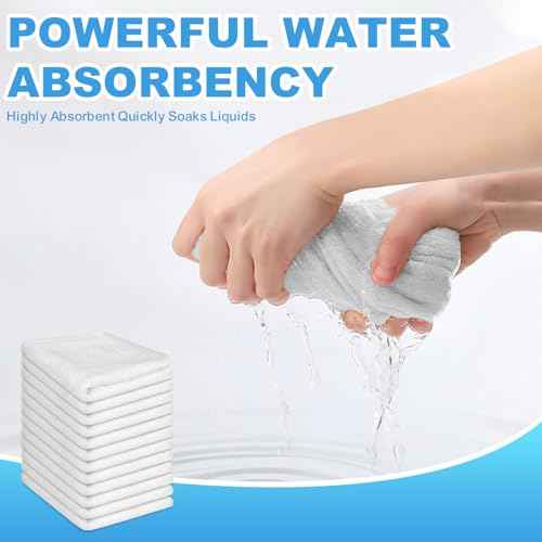 12 Pack 100% Cotton Wash Cloth, 12x12 Inch Highly Absorbent and Soft Feel Fingertip Towels, Machine Washable Washcloths for Bathroom, Gym, Hotel, Spa and Kitchen, White