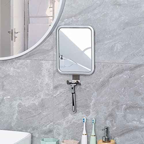 Ettori Shower Mirror Fogless for Shaving- with 4 Suctions, Anti Fog Mirror for Shower, Bathroom, Vanity, Bathtub, Razor Holder for Men