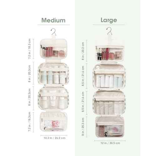 Narwey Hanging Toiletry Bag for Women Travel Checkered Makeup Bag Organizer Toiletries Bag for Travel Size Essentials Accessories Cosmetics (Mint Green Checkerboard (Medium))